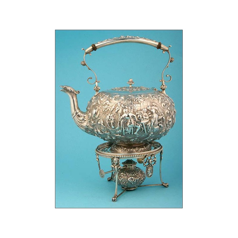 Incredible 19th Century Solid Silver Teapot.