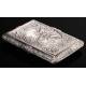 Charming Antique Solid Silver Pill Box with Reliefs. Germany, 19th Century