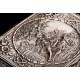 Charming Antique Solid Silver Pill Box with Reliefs. Germany, 19th Century