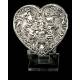 Magnificent French snuff box in solid silver and heart-shaped.