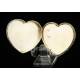 Magnificent French snuff box in solid silver and heart-shaped.