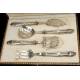 Wonderful Antique Silver and Metal Serving Cutlery Set. France, 19th Century