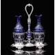 Very beautiful antique cruets in solid silver and cut crystal. France, 19th Century