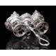 Very beautiful antique cruets in solid silver and cut crystal. France, 19th Century