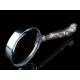 Antique Solid Silver Magnifying Glass with Contrasts. Well Preserved. England, 1907