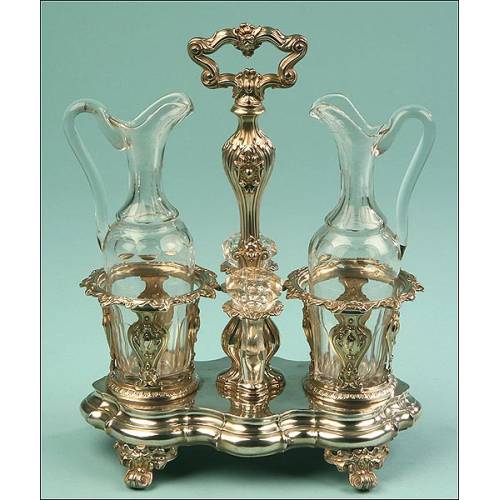 French Vinaigrettes, Solid Silver, XIX Century. Large size. Original glassware