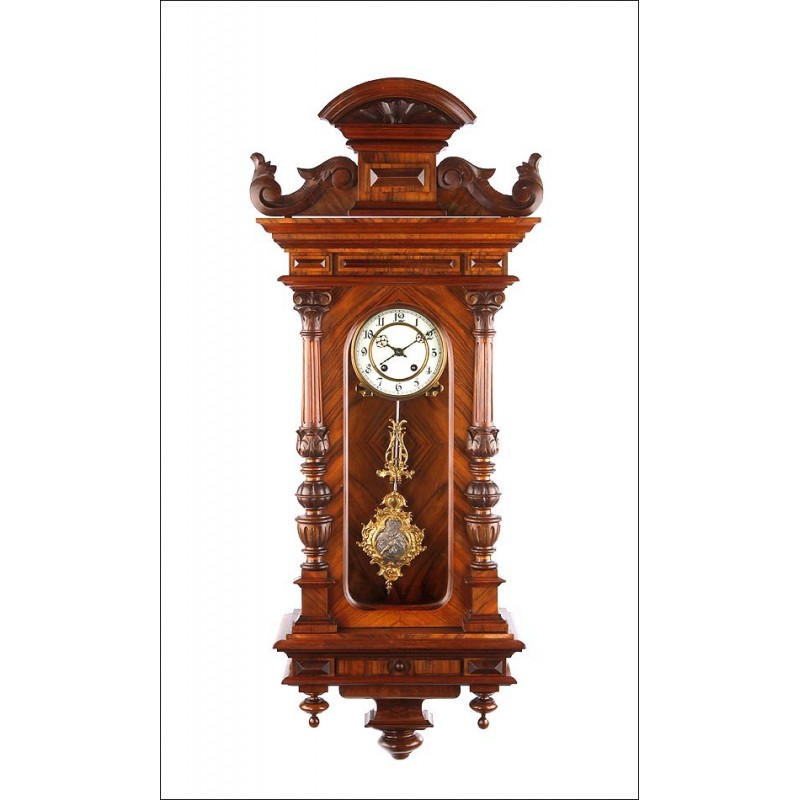 Maravilloso Reloj de Pared Lenzkirch Totalmente Restaurado. Alemania, 1873