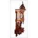 Beautiful Antique Kienzle Wall Clock with Carved Wood Case. Germany, Circa 1900