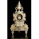 Antique Bronze Clock and Candlestick Set. France, XIX Century