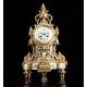 Antique Bronze Clock and Candlestick Set. France, XIX Century