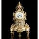 Antique Bronze Clock and Candlestick Set. France, XIX Century
