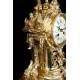 Antique Bronze Clock and Candlestick Set. France, XIX Century