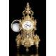 Antique Bronze Clock and Candlestick Set. France, XIX Century