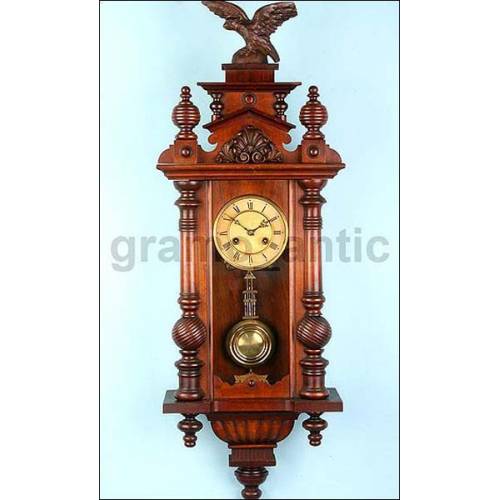 Fantastic wall clock with Junghans chime. 1890