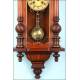 Fantástico reloj de pared con sonería Junghans. 1890