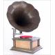 Antique Wooden Horn Gramophone. Germany, 1915