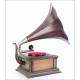 Antique Wooden Horn Gramophone. Germany, 1915