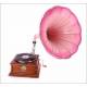 Fantastic Antique Pathe horn gramophone. France 1910.