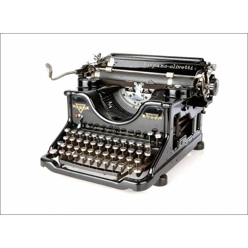 Soberbia Máquina de Escribir Antigua Hispano Olivetti M40. España, Años 30
