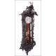 Antique Pendulum Wall Clock. Black Forest. Vienna, S. XIX