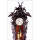 Antique Pendulum Wall Clock. Black Forest. Vienna, S. XIX