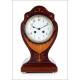 Antique Mantel Clock Marquetry, S. XIX