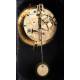 Antiguo Reloj de Sobremesa Decorado con Marquetería Boulle. Francia, Siglo XIX