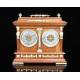 Imponente Reloj de Despacho Antiguo con Termómetro y Barómetro. Inglaterra, 1889