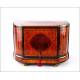 Antique Root Wood Liquor Cabinet with Original Glassware. France, 1900