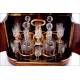 Antique Root Wood Liquor Cabinet with Original Glassware. France, 1900