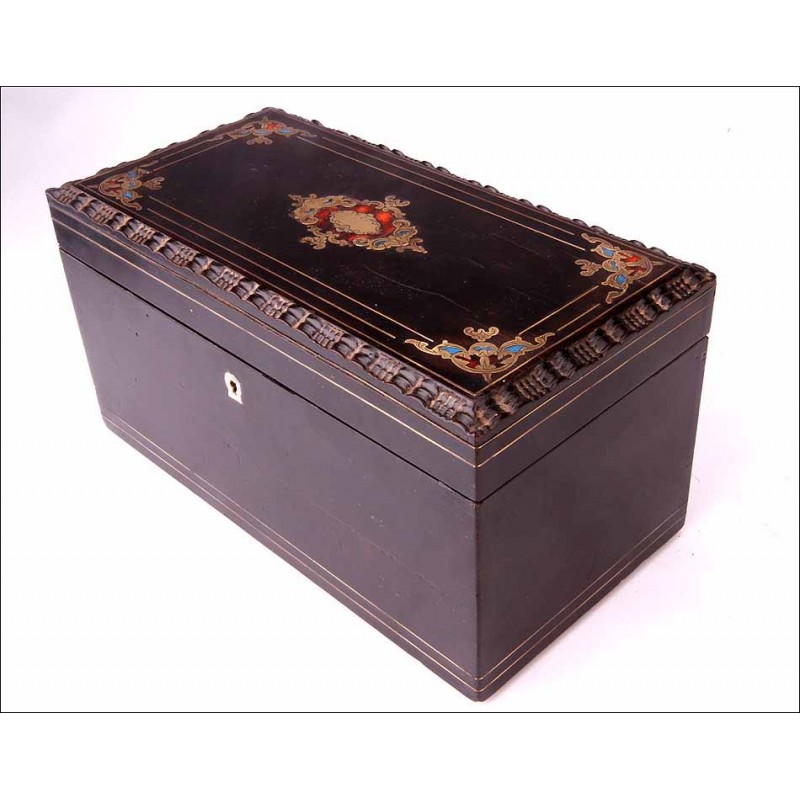 Antique tea box with Boulle marquetry. France, S. XIX