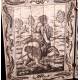 Bello Tríptico Antiguo con Escenas de Caza Grabadas y Entintadas en Placas Hueso. Siglo XIX