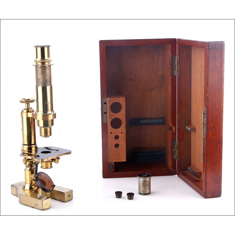 Antique Henry Crouch Microscope, 1870.