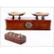 Antique French Mahogany Wooden Balance, France, Early 20th Century. S. XX