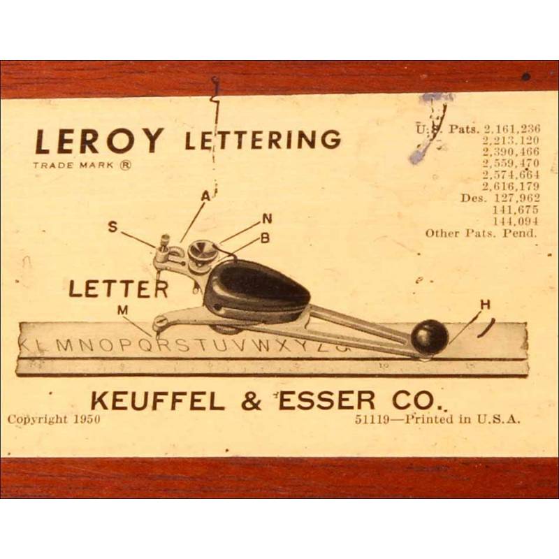 Antiga Aranha Leroy Lettering Set - Keuffel e Esser.Co - Made in U.S.A - Na