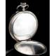 Antique Silver Niello Pocket Watch, Circa 1890s