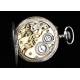 Delicado Reloj de Bolsillo Antiguo para Señora en Plata Nielada. Suiza, Circa 1890