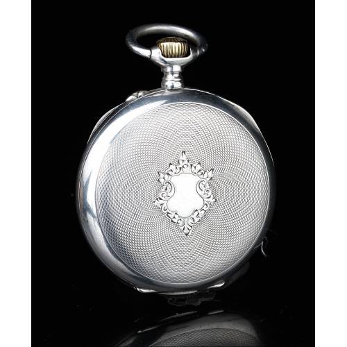 Precioso Reloj de Bolsillo Antiguo Phenix. Plata Contrastada. Suiza, Circa 1890