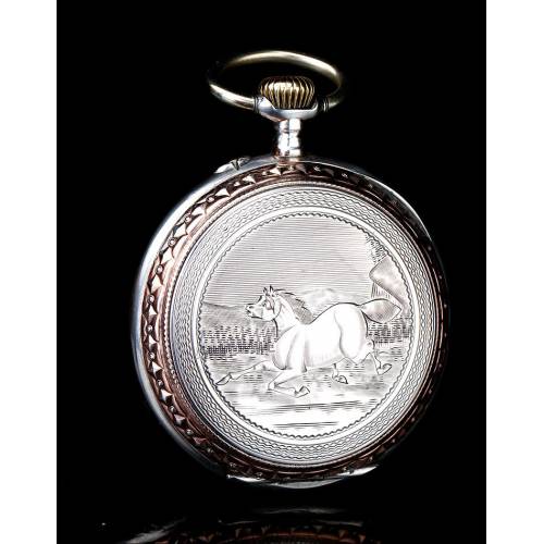 Antique Solid Silver Antique Pocket Watch, Circa 1900