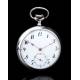 Reloj de Bolsillo Antiguo Junghans En Plata Maciza. Alemania, 1932