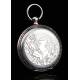 Antique Swiss antique silver pocket watch, 1875