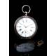 Antique Swiss antique silver pocket watch, 1875