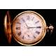 Raro Reloj de Bolsillo Antiguo en Oro Macizo de 18 Quilates. Charles Grosclaude. Suiza, Circa 1860