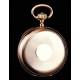 Antique 18K Gold Pocket Watch, by Hughenin & Fils, Ca. 1880s