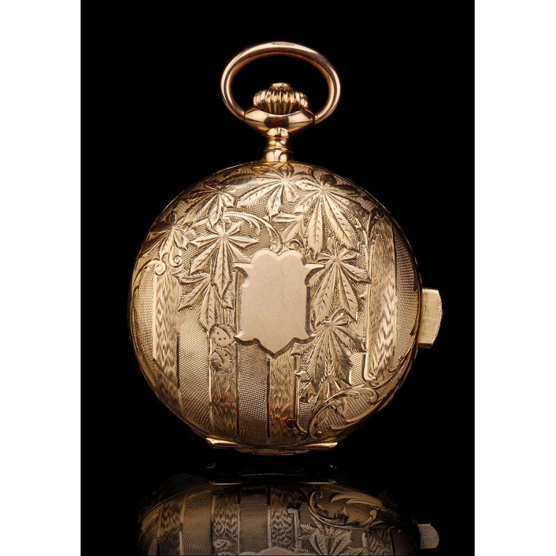 Antique 18K Gold Pocket Watch with Quarter Repeater. 1910