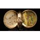 Antiguo Reloj de Bolsillo de Oro de 18K con Sonería de Cuartos. Suiza, Circa 1910