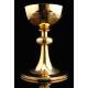Antique Chalice and Paten of Solid Silver, XIX Century.
