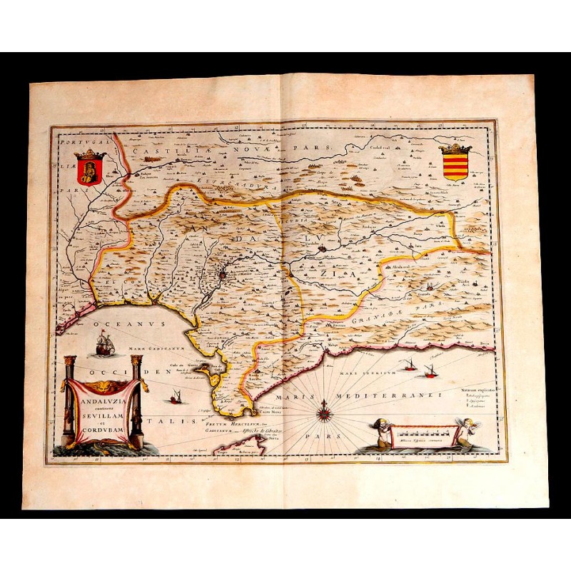 Antique Map of Andalusia, 1638.