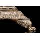Antigua custodia de plata maciza de gran tamaño. Completa y con Estuche. Siglo XIX.