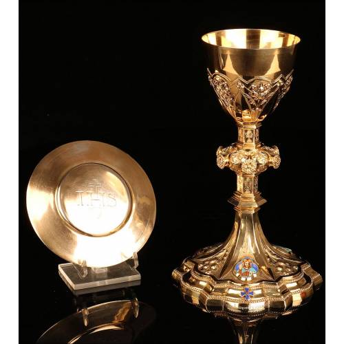 Antique Neogothic Silver Chalice, Antique, XIX Century